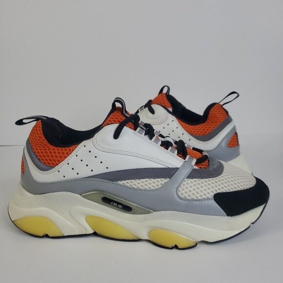 Dior B22 Reflective Sneaker Orange Gray White Sz- 8M/41EU NO INSOLES - Picture 1 of 12